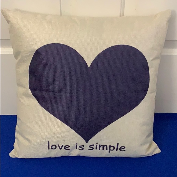 Other - Burlap Pillow Cover - Love Is Simple. ❤️